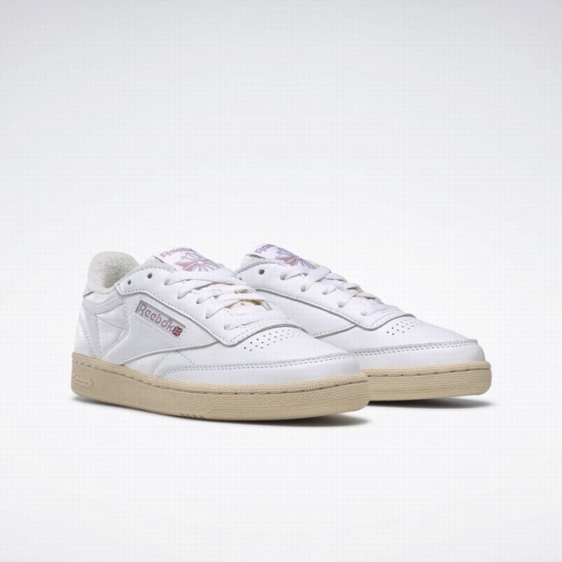 Reebok Club C 85 Vintage Women's Shoes White Purple | FZW5833EX