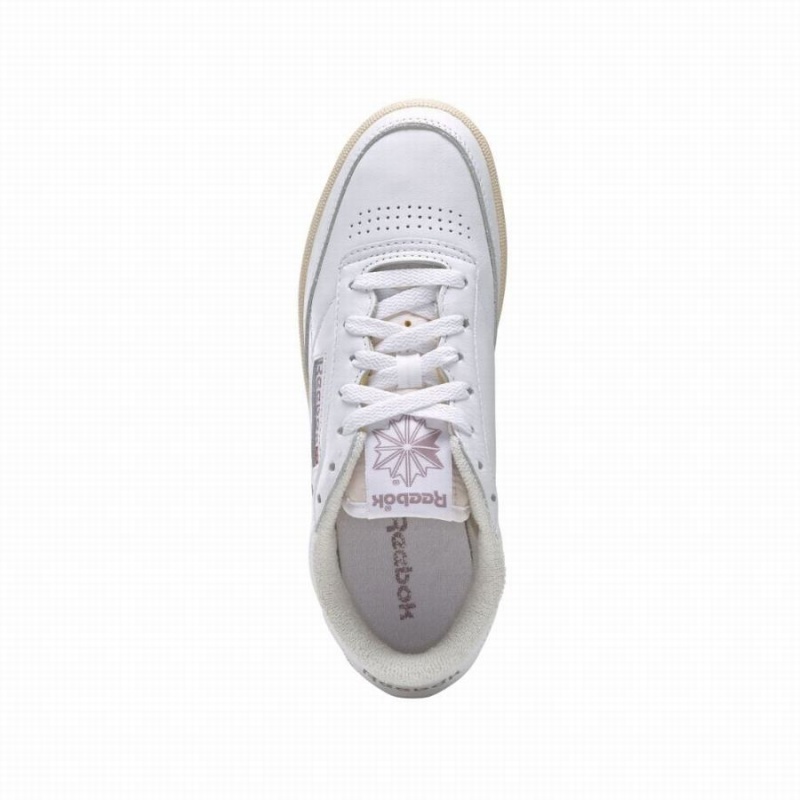 Reebok Club C 85 Vintage Women's Shoes White Purple | FZW5833EX