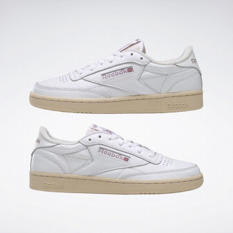 Reebok Club C 85 Vintage Women's Shoes White Purple | FZW5833EX