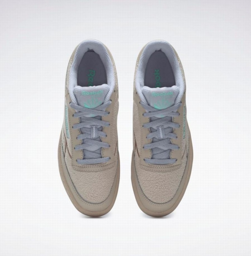 Reebok Club C 85 Women's Shoes Beige Grey Brown | DNI1035OP