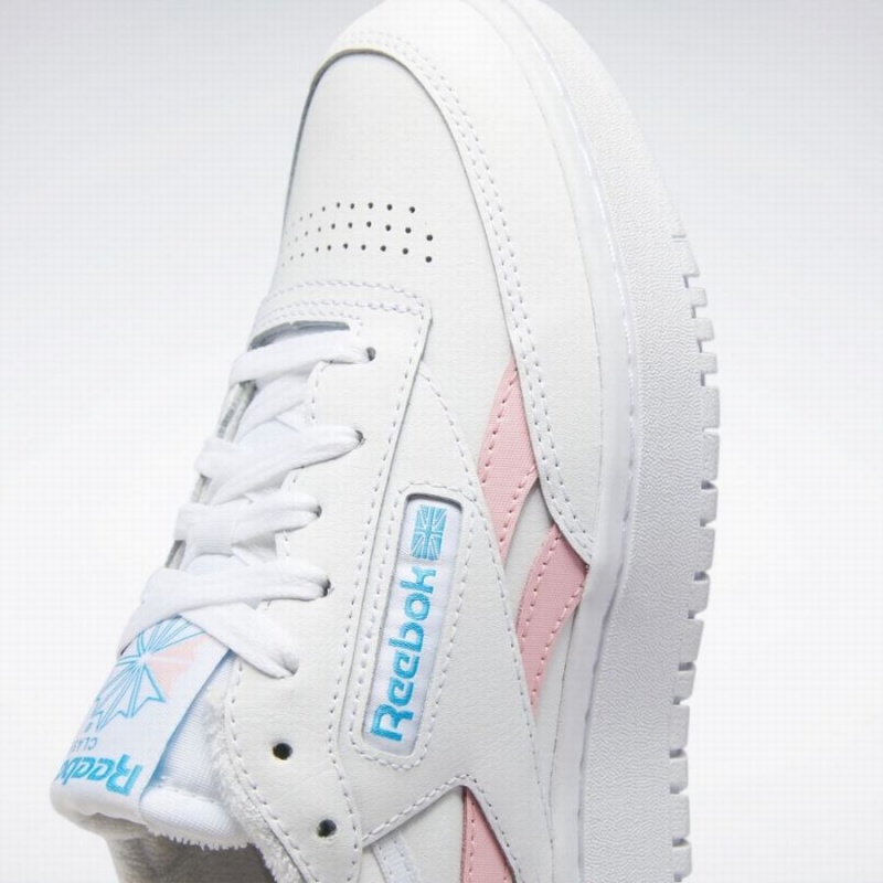 Reebok Club C Double Revenge Women's Shoes White Pink Light Turquoise | PNT8913PT