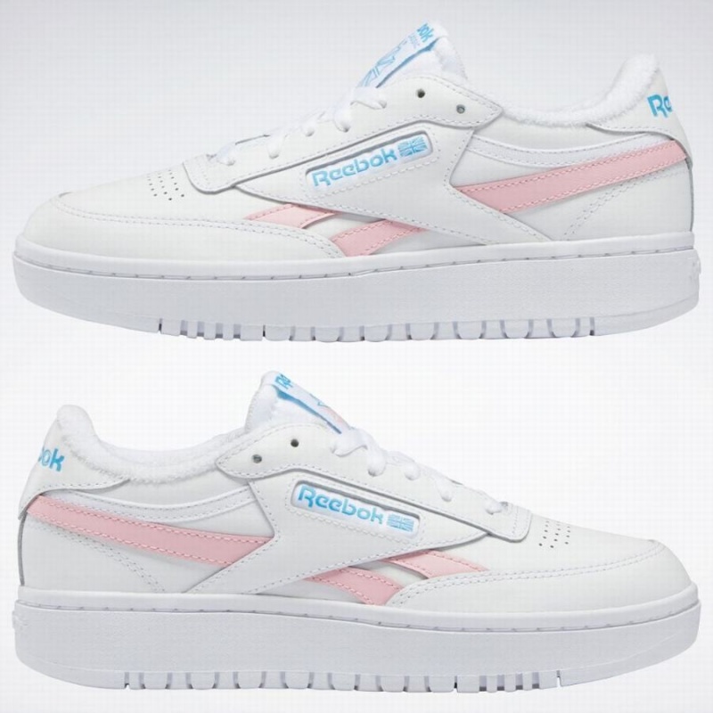 Reebok Club C Double Revenge Women's Shoes White Pink Light Turquoise | PNT8913PT