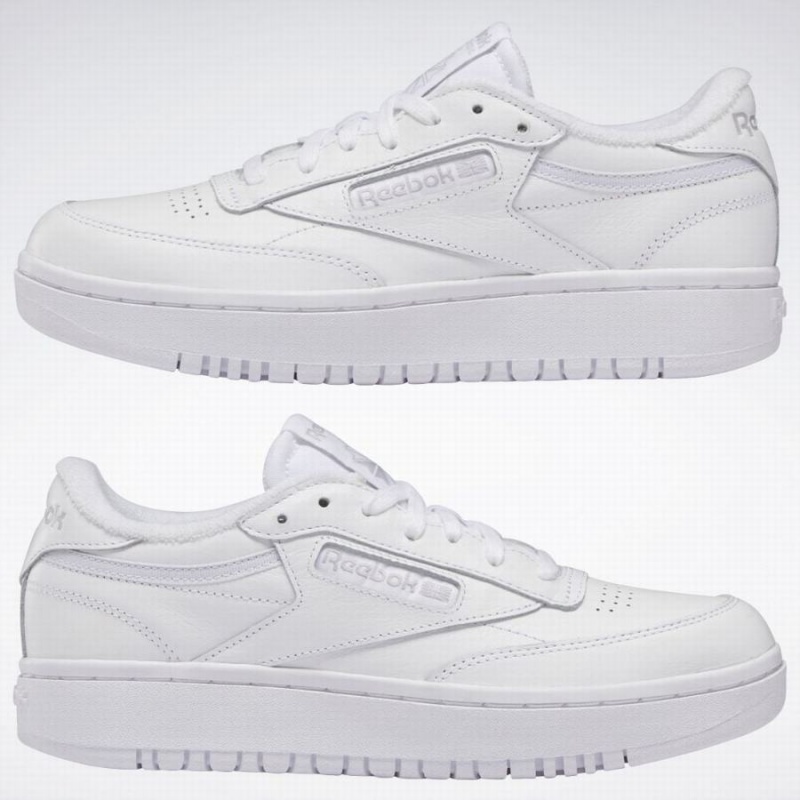 Reebok Club C Double Women's Shoes White Grey | WON2445DQ