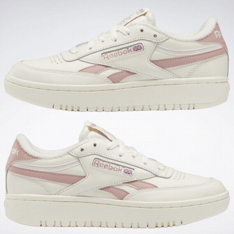 Reebok Club C Double Women's Shoes White Pink | NPI6513QF