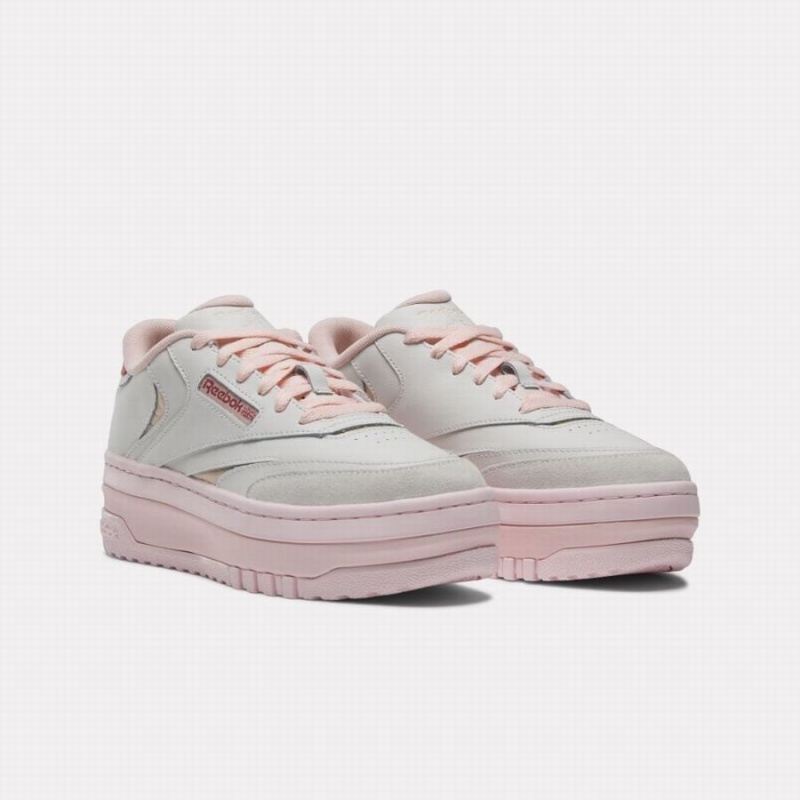 Reebok Club C Extra Women's Shoes White Grey Pink | OQI1265XO