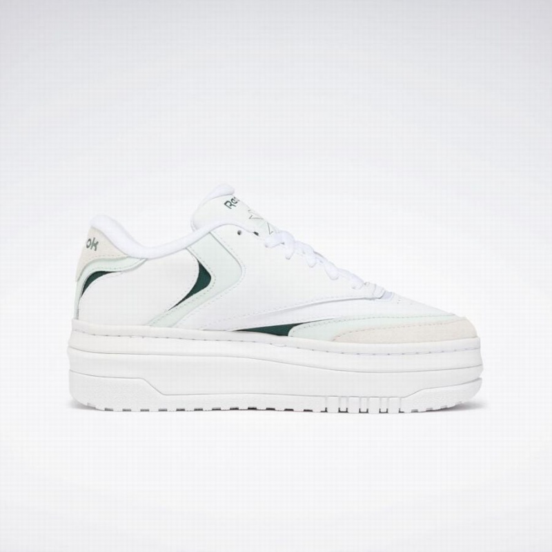 Reebok Club C Extra Women's Shoes White Light Turquoise Green | WUE276CK