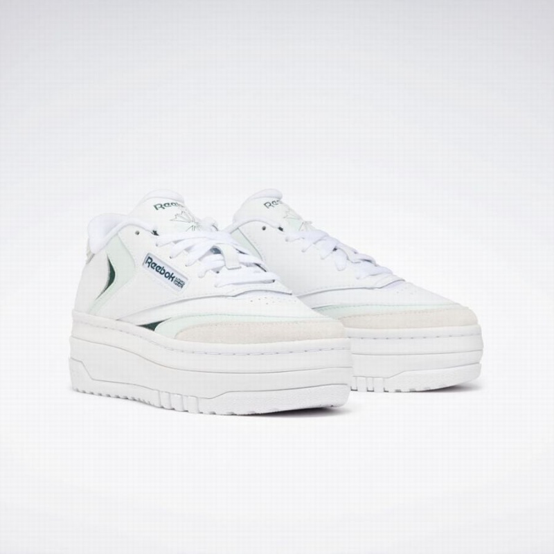 Reebok Club C Extra Women's Shoes White Light Turquoise Green | WUE276CK