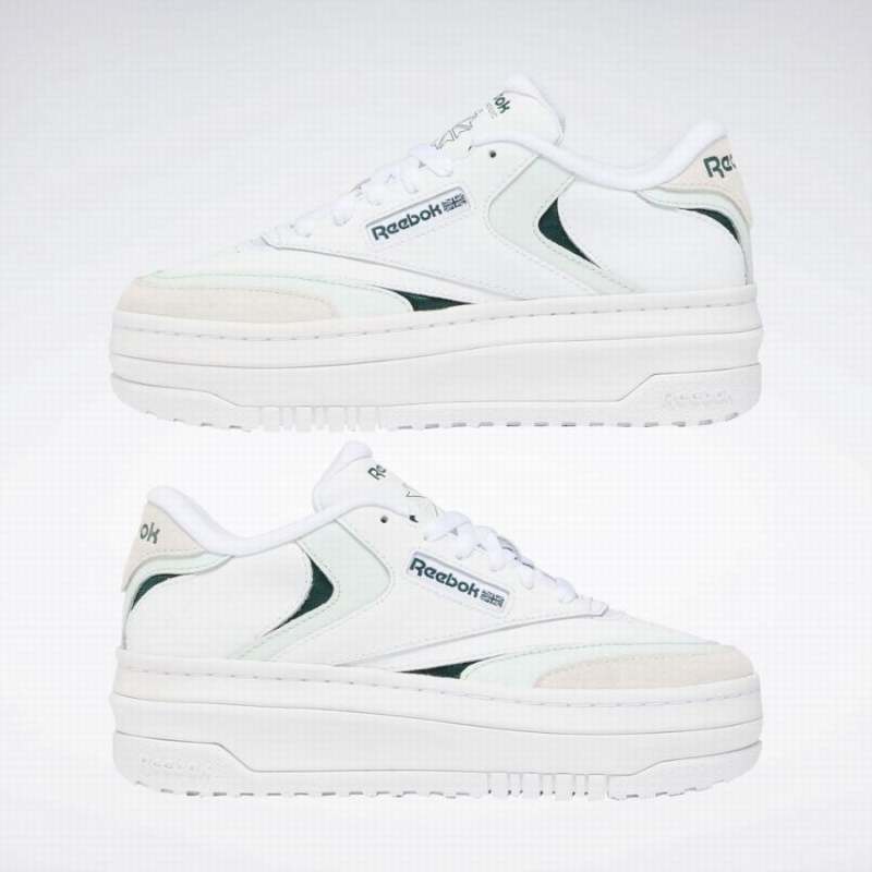 Reebok Club C Extra Women's Shoes White Light Turquoise Green | WUE276CK
