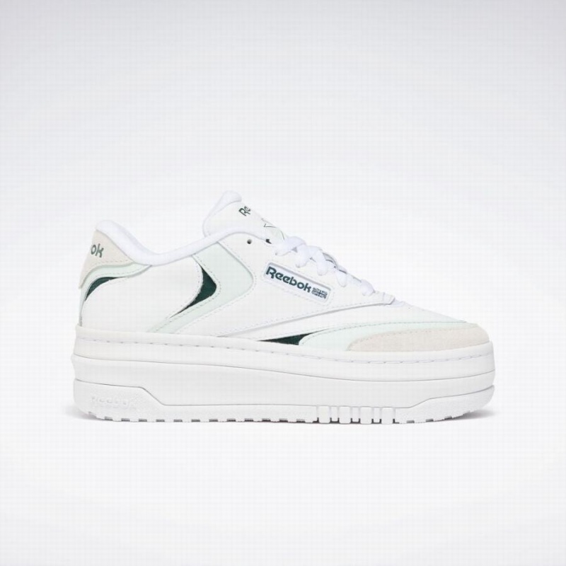 Reebok Club C Extra Women\'s Shoes White Light Turquoise Green | WUE276CK