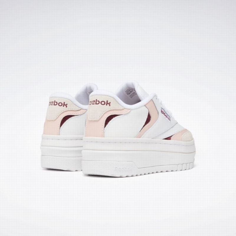 Reebok Club C Extra Women's Shoes White Pink Burgundy | TTP2017ZO