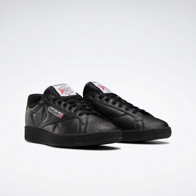 Reebok Club C Grounds Men's Shoes Black Red | FHC837SW