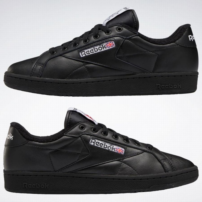 Reebok Club C Grounds Men's Shoes Black Red | FHC837SW