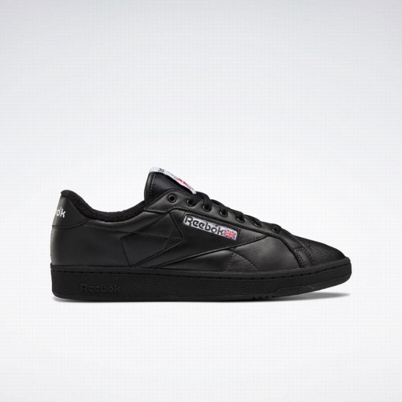 Reebok Club C Grounds Men\'s Shoes Black Red | FHC837SW