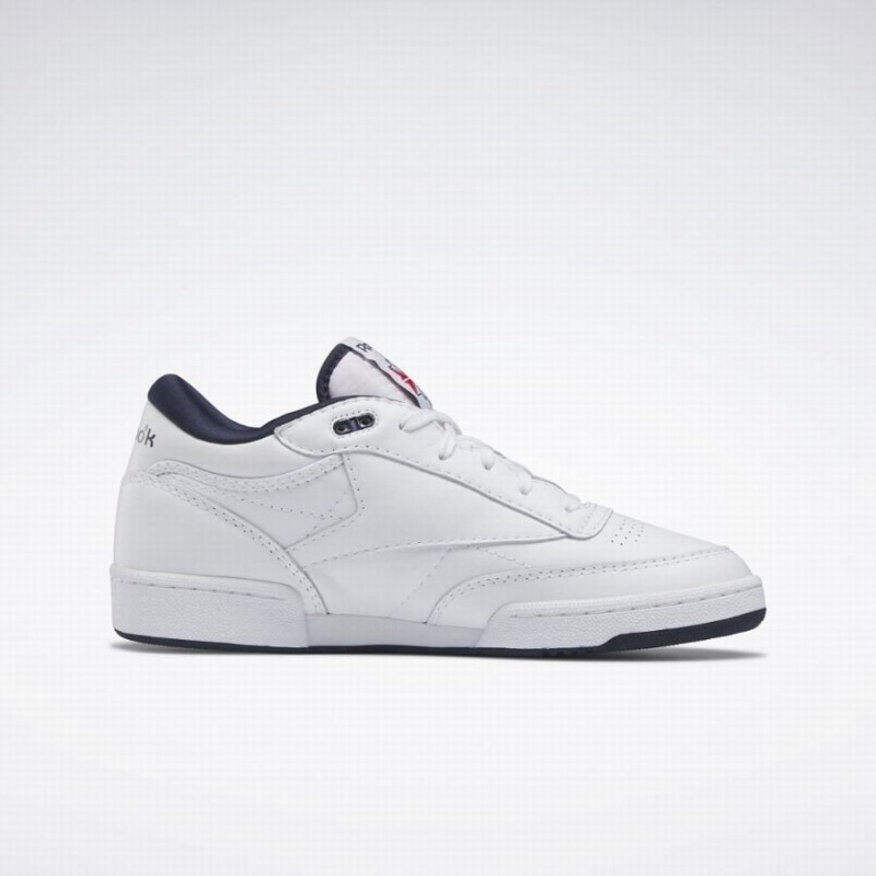 Reebok Club C Mid Ii Vintage Men's Shoes White Navy Red | KUR322ML