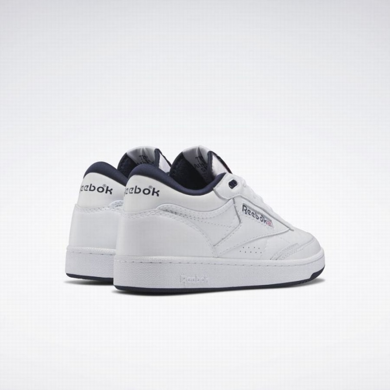 Reebok Club C Mid Ii Vintage Men's Shoes White Navy Red | KUR322ML