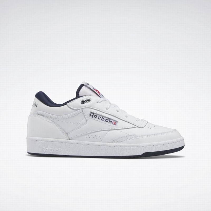 Reebok Club C Mid Ii Vintage Men\'s Shoes White Navy Red | KUR322ML