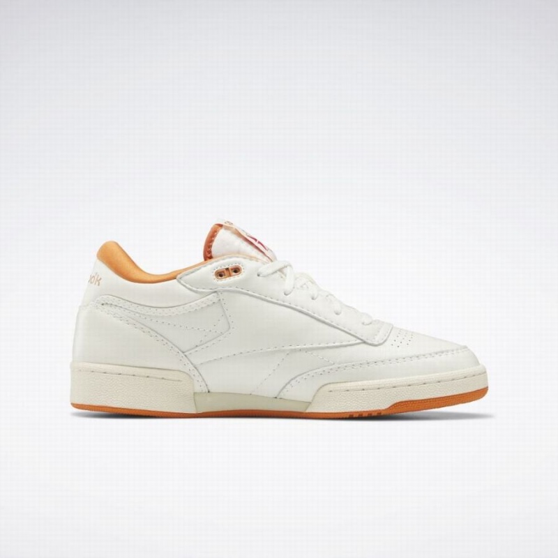 Reebok Club C Mid Ii Vintage Women's Shoes White Orange | CWQ2578PU