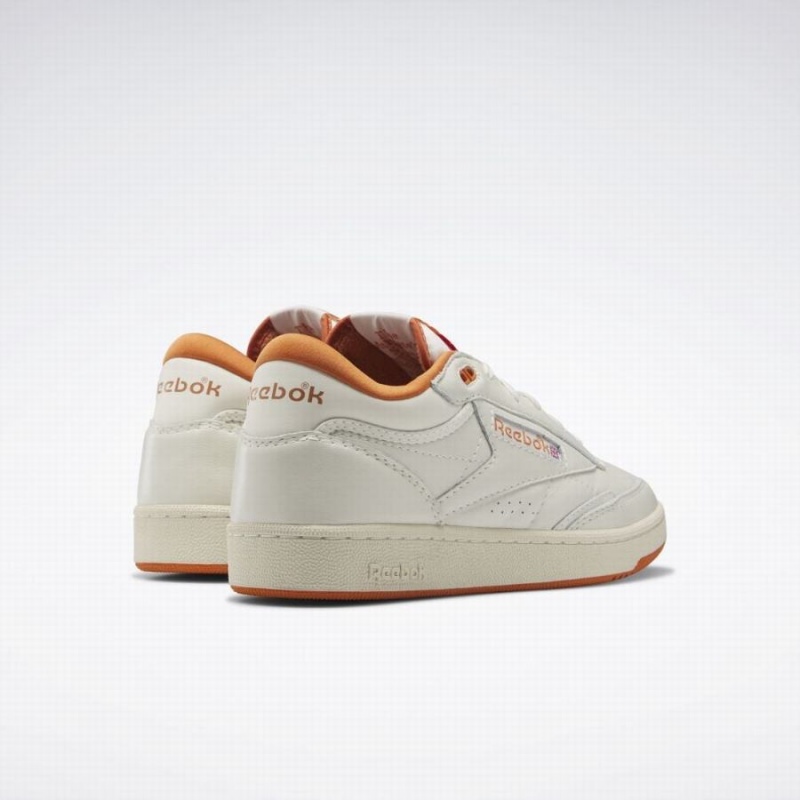 Reebok Club C Mid Ii Vintage Women's Shoes White Orange | CWQ2578PU