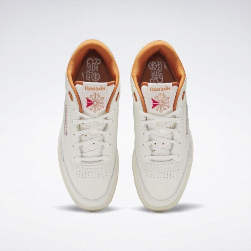 Reebok Club C Mid Ii Vintage Women's Shoes White Orange | CWQ2578PU