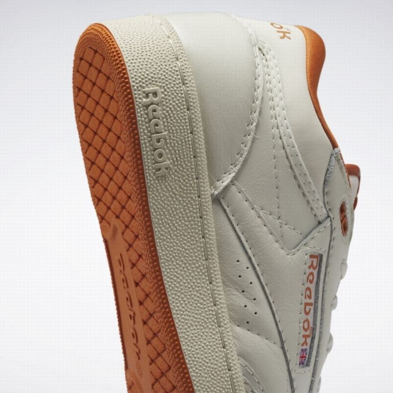 Reebok Club C Mid Ii Vintage Women's Shoes White Orange | CWQ2578PU