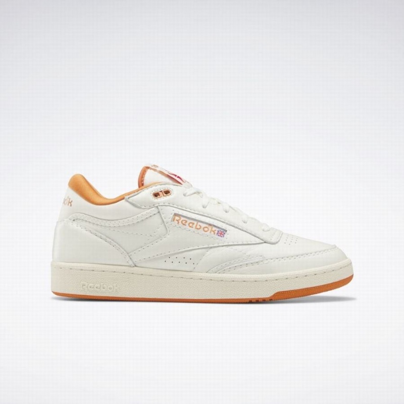 Reebok Club C Mid Ii Vintage Women\'s Shoes White Orange | CWQ2578PU