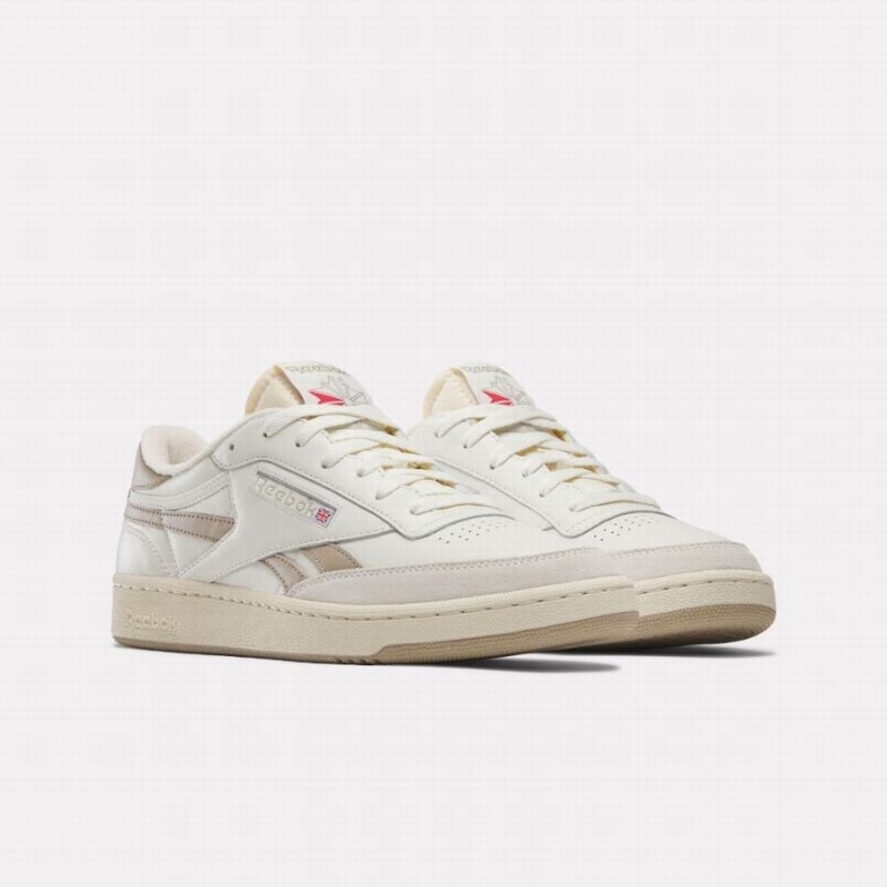Reebok Club C Revenge Vintage Men's Shoes Beige White | YAP8019TJ