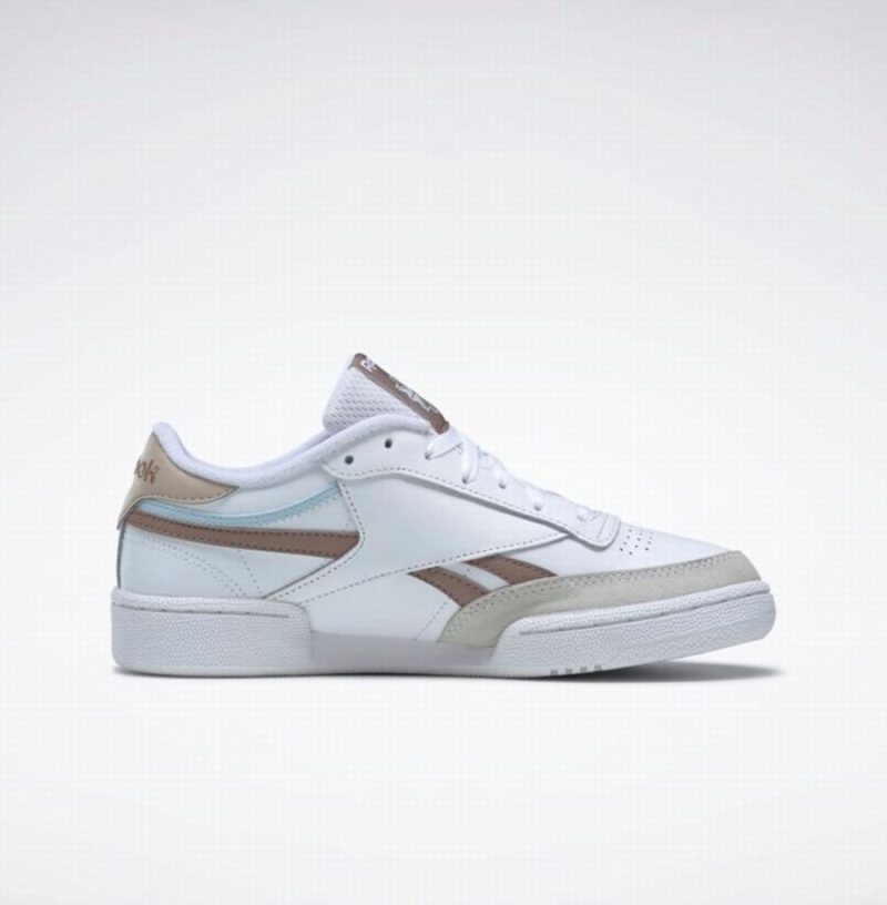 Reebok Club C Revenge Women's Shoes White Grey Brown Blue | AVY968CM