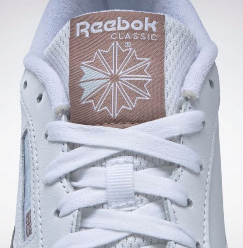 Reebok Club C Revenge Women's Shoes White Grey Brown Blue | AVY968CM