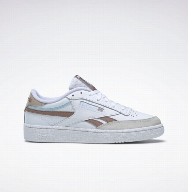 Reebok Club C Revenge Women\'s Shoes White Grey Brown Blue | AVY968CM