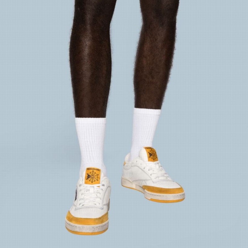Reebok Club C Vintage Women's Shoes White Yellow Black | HCP9298XX
