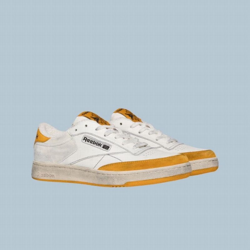 Reebok Club C Vintage Women's Shoes White Yellow Black | HCP9298XX