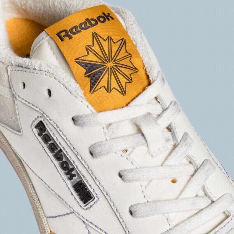 Reebok Club C Vintage Women's Shoes White Yellow Black | HCP9298XX