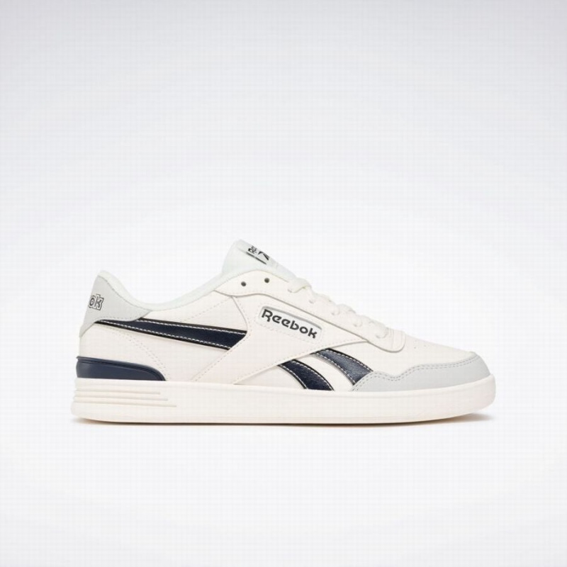 Reebok Court Advance Clip Men\'s Lifestyle Shoes White Grey Navy | OZE9133OM