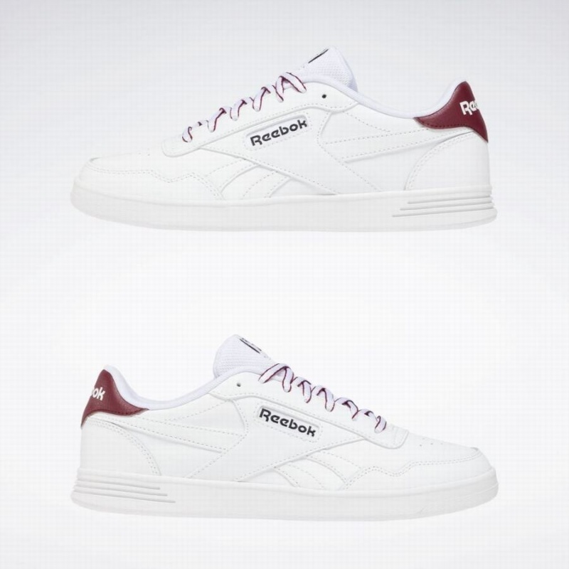 Reebok Court Advance Men's Lifestyle Shoes White Burgundy Black | HYO2351DR