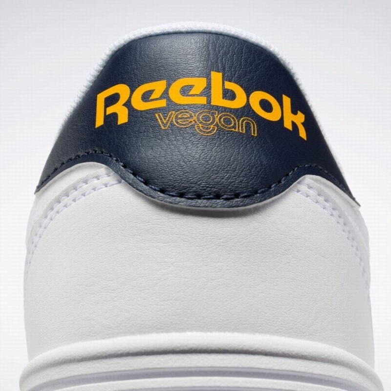 Reebok Court Advance Vegan Men's Lifestyle Shoes White Navy Gold | AKD9188NB