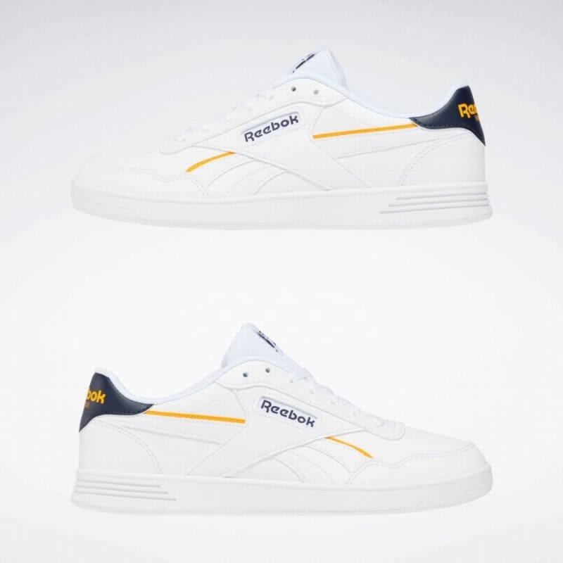 Reebok Court Advance Vegan Men's Lifestyle Shoes White Navy Gold | AKD9188NB