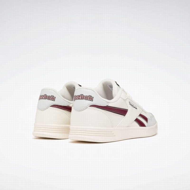 Reebok Court Advance Women's Lifestyle Shoes White Grey Black Burgundy | DAL571TR