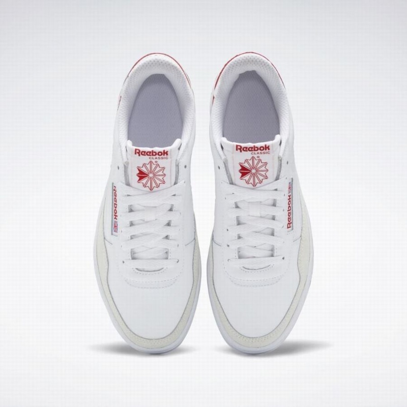 Reebok Court Peak Men's Lifestyle Shoes White Grey Red | USE3289GL