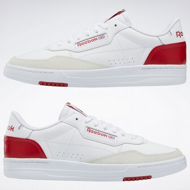 Reebok Court Peak Men's Lifestyle Shoes White Grey Red | USE3289GL