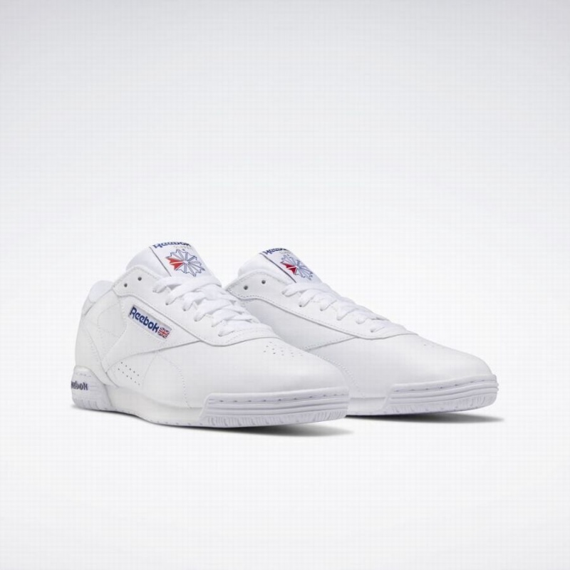 Reebok Ex-o-fit Clean Logo Intense Men's Lifestyle Shoes White Royal Blue | IKH3129JK
