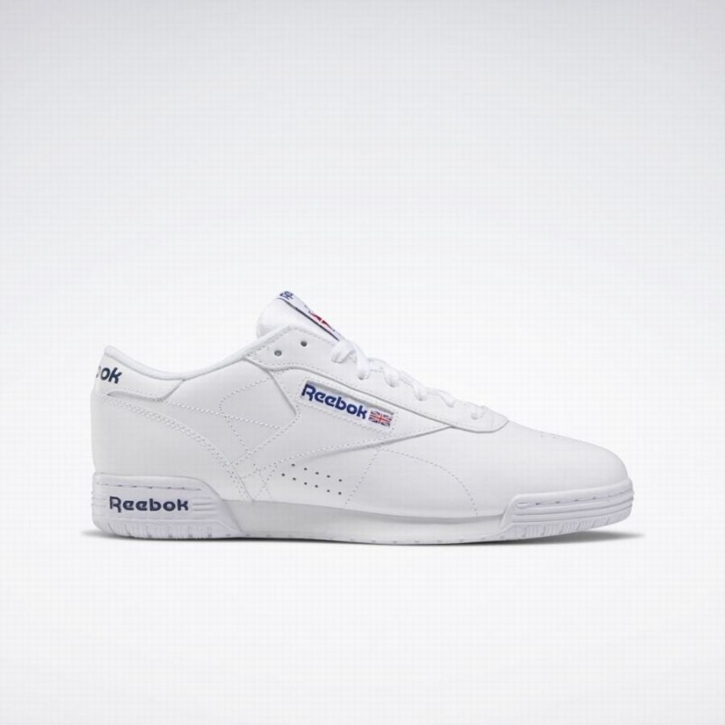 Reebok Ex-o-fit Clean Logo Intense Men\'s Lifestyle Shoes White Royal Blue | IKH3129JK