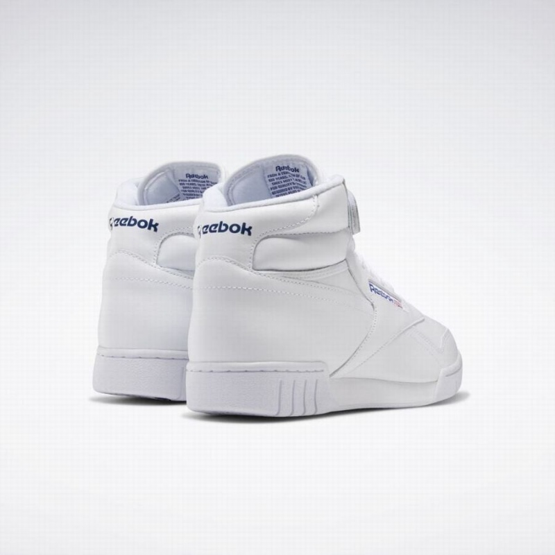 Reebok Ex-o-fit Hi Men's Lifestyle Shoes White Blue | LLU911OV