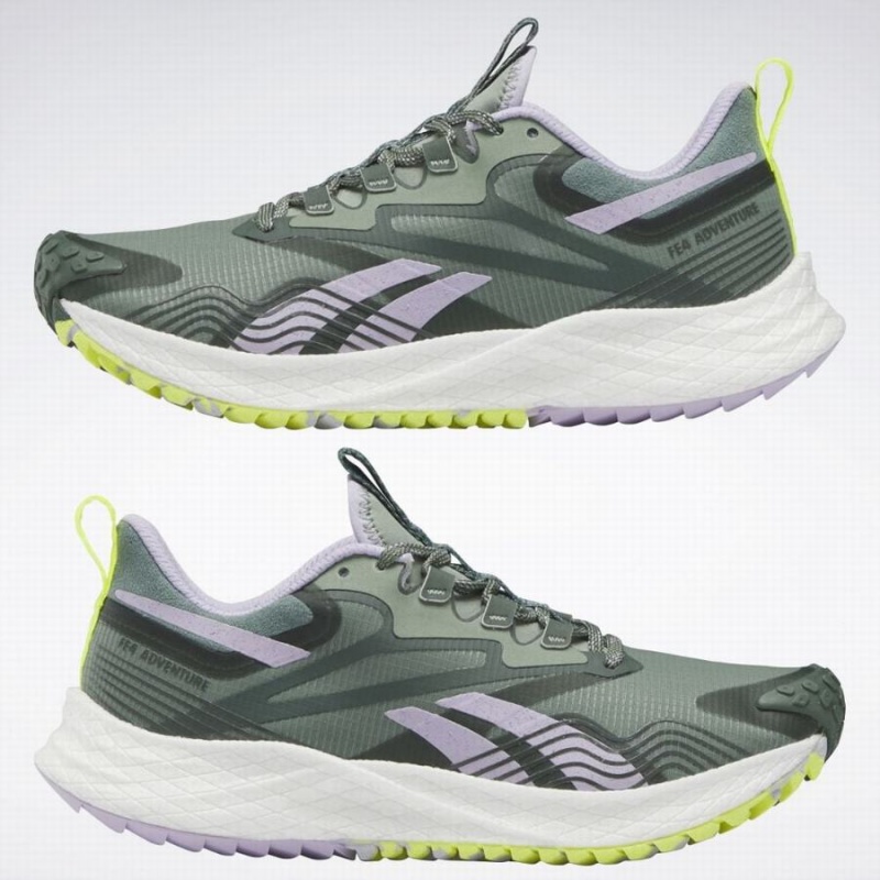 Reebok Floatride Energy 4 Adventure Women's Walking Shoes Green Purple | JDH3419QD