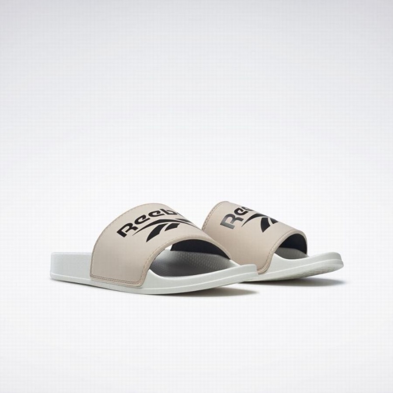 Reebok Fulgere Men's Slides Beige Black | VHY3576QJ