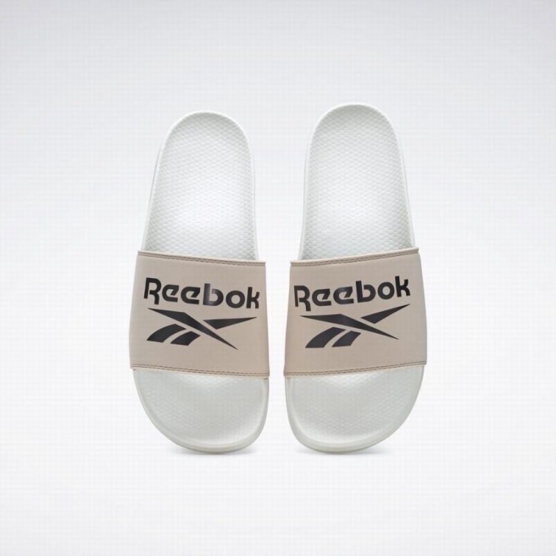 Reebok Fulgere Men's Slides Beige Black | VHY3576QJ