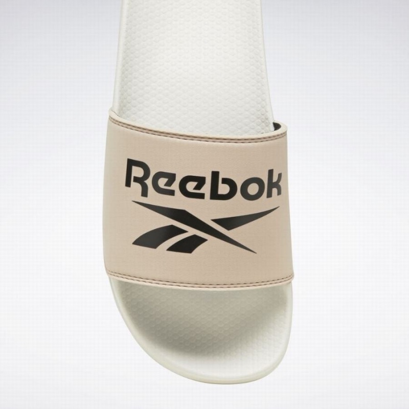 Reebok Fulgere Men's Slides Beige Black | VHY3576QJ
