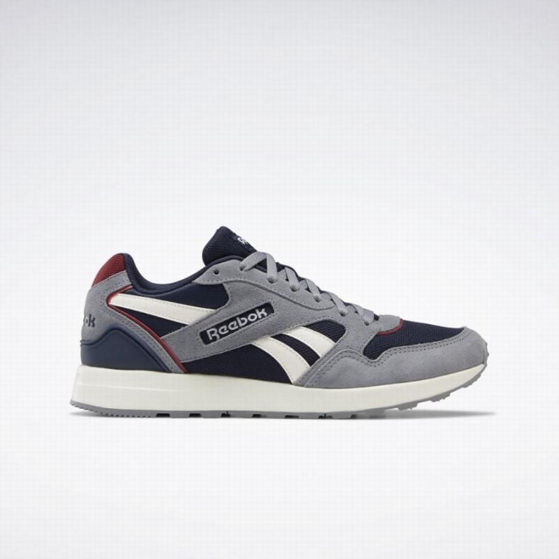 Reebok Gl 1000 Men\'s Lifestyle Shoes Grey Navy Burgundy | WFH976HR