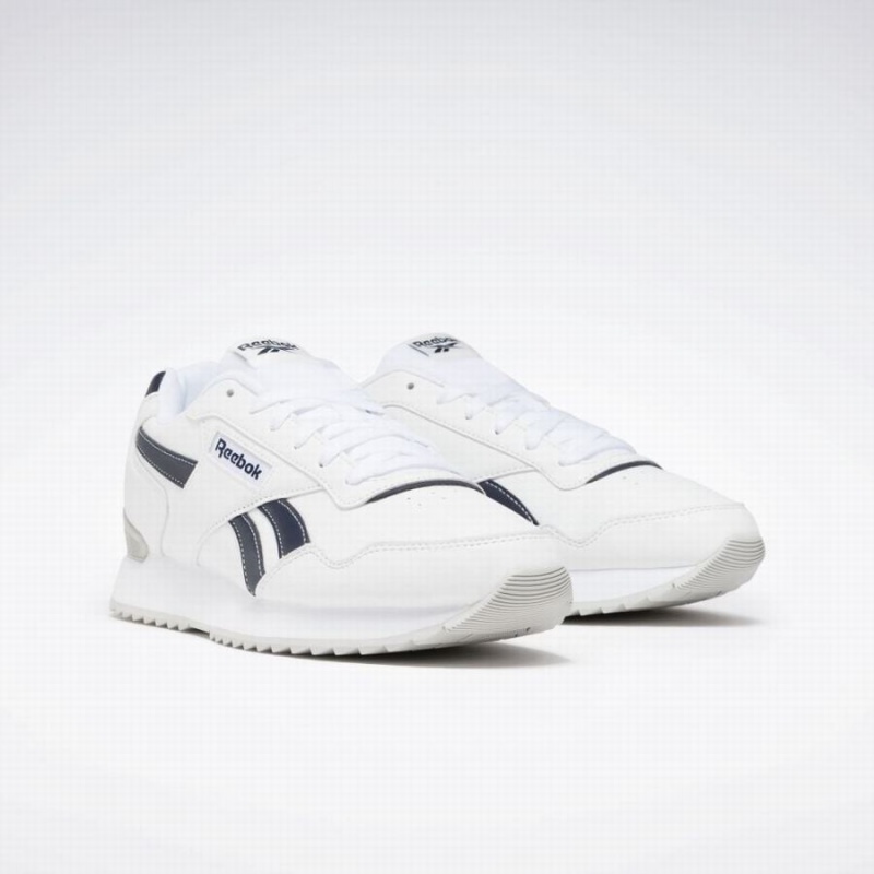 Reebok Glide Ripple Clip Men's Lifestyle Shoes White Grey Navy | EJZ3244PT