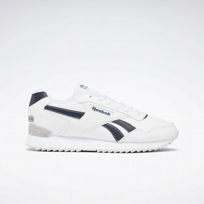 Reebok Glide Ripple Clip Men\'s Lifestyle Shoes White Grey Navy | EJZ3244PT