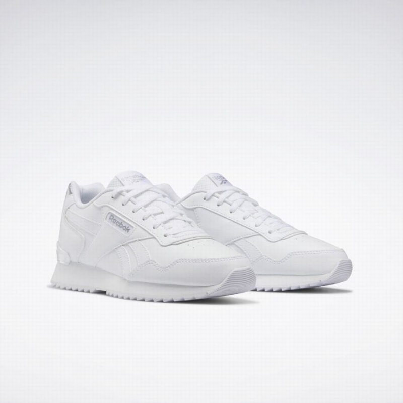 Reebok Glide Ripple Clip Women's Lifestyle Shoes White Silver Metal | MDE5960NE